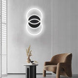 LED Deckenlampe Wohnzimmer 50cm 2-Ringe Design, 36W Deckenleuchte Moderne mit Fernbedienung Dimmbar, aus Metall+Acryl,Mit Nachtlicht Memory-Funktion, für Schlafzimmer, Esszimmer, Büro,Schwarz