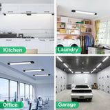 LED Feuchtraumleuchte 120CM mit Stecker und Schalter Plug und Play, Einfache Reihenschaltung Werkstattlampe mit 36W 5000k Kaltlweiß 3960Lumen, Wasserfest für Keller Garage, Schwarz