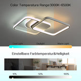 LED Deckenlampe Dimmbar 65CM, 45W 5600lm Deckenleuchte Wohnzimmer mit Fernbedienung/Memory-Funktion, Stufenlos 2800-6000K Wohnzimmerlampe für Schlafzimmer Esszimmer Kinderzimmer Flur, Weiß