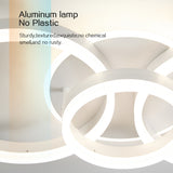 Deckenleuchte Dimmbar mit Fernbedienung 65cm | 50W Moderne 3 Ring-Design LED Deckenlampe für Wohnzimmer Schlafzimmer Küche | Nachtlicht, Memory-Funktion - Weiß