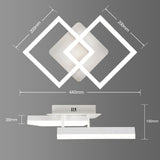 LED Deckenlampe Schlafzimmer Modern Geometrisch 20W Wandleuchte, Deckenleuchte mit Fernbedienung Stufenlos Dimmbar 3000-6500K für Flur Balkon, Esszimmer, Garderobe, Weiß [Energieklasse E]