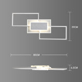 LED Deckenleuchte 80CM, 50W Deckenlampe, 3000K-6500K Dimmbar Rechteckige Wohnzimmerlampe, Mit Fernbedienung, Metall Moderne Lampe für Schlafzimmer Esszimmer [Energieklasse E]