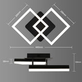LED Deckenlampe Schlafzimmer Modern Geometrisch 20W Wandleuchte, Deckenleuchte mit Fernbedienung Stufenlos Dimmbar 3000-6500K für Flur Balkon, Esszimmer, Garderobe, Schwarz [Energieklasse E]