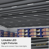 LED Feuchtraumleuchte 120CM mit Stecker und Schalter Plug und Play, Einfache Reihenschaltung Werkstattlampe mit 36W 5000k Kaltlweiß 3960Lumen, Wasserfest IP65 für Keller Garage, Weiß