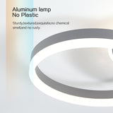 Deckenleuchte Dimmbar mit Fernbedienung 65cm | 50W Moderne 3 Ring-Design LED Deckenlampe für Wohnzimmer Schlafzimmer Küche | Nachtlicht, Memory-Funktion - Grau