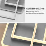 LED Deckenlamape Wohnzimmer Modern Geometrisch, 40W Wohnzimmerlampe mit Fernbedienung Stufenlos Dimmbar 3000-6500K, Deckenleuchte aus Metall für Wohnzimmer Schlafzimmer, Grau [Energieklasse F]