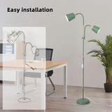 ANTENLICHT YOYO Stehlampe mit leselampe | E27 Fassung max. 60W | 360° schwenkbare Stehleuchte mit 2 Lampenköpfen | Vintage Modern Metall Stehlampe für Wohnzimmer | Höhe 159cm Grün ohne Birne [Energieklasse A+]