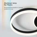 Deckenleuchte Dimmbar mit Fernbedienung 65cm | 50W Moderne 3 Ring-Design LED Deckenlampe für Wohnzimmer Schlafzimmer Küche | Nachtlicht, Memory-Funktion - Schwarz