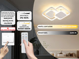 LED Deckenlampe Wohnzimmer 32W 3300LM mit Fernbedienung, 3000-6500K Stufenlos Dimmbar, Deckenleuchte mit Speicherfunktion, Metall, Für Schlafzimmer Esszimmer Flur [Energieklasse F]