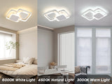 LED Deckenlampe Wohnzimmer 32W 3300LM mit Fernbedienung, 3000-6500K Stufenlos Dimmbar, Deckenleuchte mit Speicherfunktion, Metall, Für Schlafzimmer Esszimmer Flur [Energieklasse F]