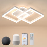 LED Deckenleuchte Wohnzimmerlampe Kompatibel mit Alexa und Google Assistant, 40W Deckenlampe Mit Fernbedienung APP Stufenlos Dimmbar 3000-6500K, für Esszimmer Schlafzimmer (Weiß)