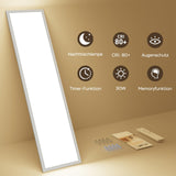 Amdelne LED Panel Deckenleuchte 100x25cm, 3000-6500K Deckenleuchte Dimmbar, 30W Deckenlampe Lang Flach mit Fernbedienung Nachtlicht Memory-Funktion für Wohnzimmer Schlafzimmer Badezimmer Büro küche