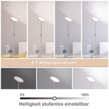 Deckenfluter LED Dimmbar Grau 30W | 3330lm Stehlampe LED mit Fernbedienung&Touch Steuerung, Stehleuchte Wohnzimmer mit 4 Farbtemperatur, 1H Timer, Moderne Standleuchten für Schlafzimmer