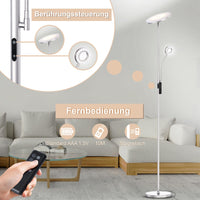Modlicht 35W Stehlampe LED Dimmbar Silber, 4200LM Deckenfluter LED mit Leselampe, 3000-6000K LED Stehlampe Wohnzimmer mit Fernbedienung & Touch-Steuerung, Stehlampe Leselampe für Schlafzimmer Büro