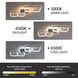 ANTENLICHT LED Deckenleuchte Wohnzimmer 50W 5600LM mit Fernbedienung Stufenlos Dimmbar 2700-6500K, Wohnzimmerlampe mit Memory-Funktion aus Metall für Schlafzimmer Esszimmer Flur Kinderzimmer, Weiß