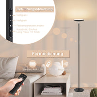 Deckenfluter LED Dimmbar Schwarz 30W, Stehlampe Wohnzimmer mit 6 Szenemodi, 3000K-6000K Stehleuchte Dimmbar mit Fernbedienung&Touch Steuerung, Standlampe LED für Schlafzimmer, Büro