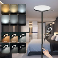 Stehlampe Dimmbar 4200LM, 3000-6000K Stehlampe Wohnzimmer, Deckenfluter LED Dimmbare mit Fernbedienung & Touch-Steuerung, Stehleuchte Leselampe für Schlafzimmer Büro Höhle, Schwarz