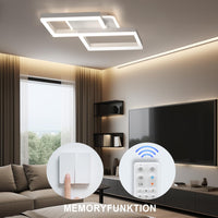 ANTENLICHT LED Deckenlamape Wohnzimmer Modern Geometrisch, 40W Wohnzimmerlampe mit Fernbedienung Stufenlos Dimmbar 3000-6500K, Deckenleuchte aus Metall für Wohnzimmer Schlafzimmer, Weiß