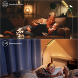 Anten LED Stehlampe Wohnzimmer Schwarz | 12W 1200lm LED Dimmbar Leselampe Bett mit Touch-Steuerung und Fernbedienung | 3000-6000K Stehleuchte mit Schwanenhals 360° Verstellbar für Schlafzimmer Büro