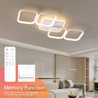 ANTENLICHT LED Deckenleuchte Wohnzimmer 50W 5600LM mit Fernbedienung Stufenlos Dimmbar 2700-6500K, Wohnzimmerlampe mit Memory-Funktion aus Metall für Schlafzimmer Esszimmer Flur Kinderzimmer, Weiß
