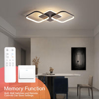 ANTENLICHT LED Deckenleuchte Wohnzimmer 40W 4500LM mit Fernbedienung Stufenlos Dimmbar 2700-6500K, Wohnzimmerlampe mit Memory-Funktion aus Metall für Schlafzimmer Esszimmer Flur Kinderzimmer, Schwarz