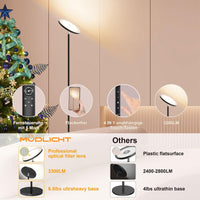 Deckenfluter LED Dimmbar Schwarz 30W, Stehlampe Wohnzimmer mit 6 Szenemodi, 3000K-6000K Stehleuchte Dimmbar mit Fernbedienung&Touch Steuerung, Standlampe LED für Schlafzimmer, Büro