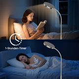 ANTENLICHT NOVA Stehlampe LED | Sofa stehlampe dimmbar mit Fernbedienung | 4 Farbtemperaturen & 4 Helligkeiten | 30 Min & 1 Stunden Timer | 18W Stehleuchte Silber für Schlafzimmer, Wohnzimmer, Büro [Energieklasse E]
