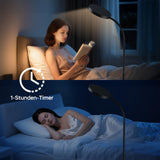 ANTENLICHT NOVA Stehlampe LED | Sofa stehlampe dimmbar mit Fernbedienung | 4 Farbtemperaturen & 4 Helligkeiten | 30 Min & 1 Stunden Timer | 18W Stehleuchte Schwarz für Schlafzimmer, Wohnzimmer, Büro [Energieklasse E]