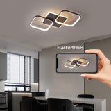 ANTENLICHT LED Deckenleuchte Wohnzimmer 40W 4500LM mit Fernbedienung Stufenlos Dimmbar 2700-6500K, Wohnzimmerlampe mit Memory-Funktion aus Metall für Schlafzimmer Esszimmer Flur Kinderzimmer, Schwarz