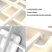 ANTENLICHT LED Deckenlamape Wohnzimmer Modern Geometrisch, 40W Wohnzimmerlampe mit Fernbedienung Stufenlos Dimmbar 3000-6500K, Deckenleuchte aus Metall für Wohnzimmer Schlafzimmer, Weiß