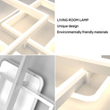 ANTENLICHT LED Deckenlamape Wohnzimmer Modern Geometrisch, 40W Wohnzimmerlampe mit Fernbedienung Stufenlos Dimmbar 3000-6500K, Deckenleuchte aus Metall für Wohnzimmer Schlafzimmer, Weiß