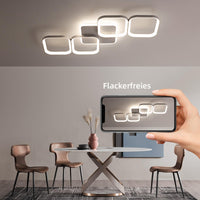 ANTENLICHT LED Deckenleuchte Wohnzimmer 50W 5600LM mit Fernbedienung Stufenlos Dimmbar 2700-6500K, Wohnzimmerlampe mit Memory-Funktion aus Metall für Schlafzimmer Esszimmer Flur Kinderzimmer, Weiß