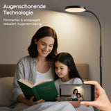 ANTENLICHT NOVA Stehlampe LED | Sofa stehlampe dimmbar mit Fernbedienung | 4 Farbtemperaturen & 4 Helligkeiten | 30 Min & 1 Stunden Timer | 18W Stehleuchte Schwarz für Schlafzimmer, Wohnzimmer, Büro [Energieklasse E]
