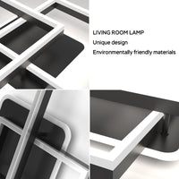 ANTENLICHT LED Deckenlamape Wohnzimmer Modern Geometrisch, 40W Wohnzimmerlampe mit Fernbedienung Stufenlos Dimmbar 3000-6500K, Deckenleuchte aus Metall für Wohnzimmer Schlafzimmer, Schwarz