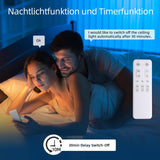 ANTENLICHT LED Deckenleuchte Wohnzimmer 40W 4500LM mit Fernbedienung Stufenlos Dimmbar 2700-6500K, Wohnzimmerlampe mit Memory-Funktion aus Metall für Schlafzimmer Esszimmer Flur Kinderzimmer, Weiß