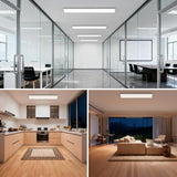 Amdelne LED Panel Deckenleuchte 100x25cm, 3000-6500K Deckenleuchte Dimmbar, 30W Deckenlampe Lang Flach mit Fernbedienung Nachtlicht Memory-Funktion für Wohnzimmer Schlafzimmer Badezimmer Büro küche