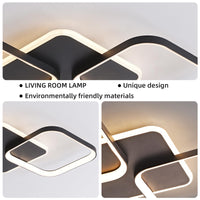 ANTENLICHT LED Deckenleuchte Wohnzimmer 40W 4500LM mit Fernbedienung Stufenlos Dimmbar 2700-6500K, Wohnzimmerlampe mit Memory-Funktion aus Metall für Schlafzimmer Esszimmer Flur Kinderzimmer, Schwarz