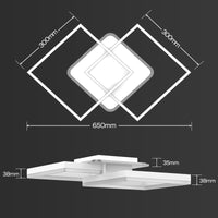 ANTENLICHT LED Deckenlamape Wohnzimmer Modern Geometrisch, 40W Wohnzimmerlampe mit Fernbedienung Stufenlos Dimmbar 3000-6500K, Deckenleuchte aus Metall für Wohnzimmer Schlafzimmer, Weiß
