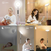 Deckenfluter LED Dimmbar Grau 30W | 3330lm Stehlampe LED mit Fernbedienung&Touch Steuerung, Stehleuchte Wohnzimmer mit 4 Farbtemperatur, 1H Timer, Moderne Standleuchten für Schlafzimmer