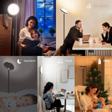 Deckenfluter LED Dimmbar Schwarz 30W, Stehlampe Wohnzimmer mit 6 Szenemodi, 3000K-6000K Stehleuchte Dimmbar mit Fernbedienung&Touch Steuerung, Standlampe LED für Schlafzimmer, Büro