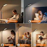 ANTENLICHT NOVA Stehlampe LED | Sofa stehlampe dimmbar mit Fernbedienung | 4 Farbtemperaturen & 4 Helligkeiten | 30 Min & 1 Stunden Timer | 18W Stehleuchte Schwarz für Schlafzimmer, Wohnzimmer, Büro [Energieklasse E]
