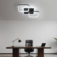 ANTENLICHT LED Deckenleuchte Wohnzimmer 40W 4500LM mit Fernbedienung Stufenlos Dimmbar 2700-6500K, Wohnzimmerlampe mit Memory-Funktion aus Metall für Schlafzimmer Esszimmer Flur Kinderzimmer, Schwarz
