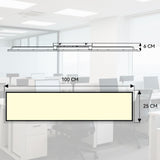 Amdelne LED Panel Deckenleuchte 100x25cm, 3000-6500K + RGB Deckenleuchte Dimmbar, 30W+4W Deckenlampe Lang Flach mit Fernbedienung Nachtlicht Memory-Funktion für Wohnzimmer Schlafzimmer Büro küche