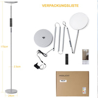 Deckenfluter LED Dimmbar Grau 30W | 3330lm Stehlampe LED mit Fernbedienung&Touch Steuerung, Stehleuchte Wohnzimmer mit 4 Farbtemperatur, 1H Timer, Moderne Standleuchten für Schlafzimmer