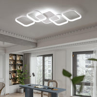 ANTENLICHT LED Deckenleuchte Wohnzimmer 50W 5600LM mit Fernbedienung Stufenlos Dimmbar 2700-6500K, Wohnzimmerlampe mit Memory-Funktion aus Metall für Schlafzimmer Esszimmer Flur Kinderzimmer, Weiß