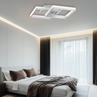 ANTENLICHT LED Deckenlamape Wohnzimmer Modern Geometrisch, 40W Wohnzimmerlampe mit Fernbedienung Stufenlos Dimmbar 3000-6500K, Deckenleuchte aus Metall für Wohnzimmer Schlafzimmer, Weiß