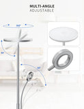 Anten København| Stehlampe LED Dimmbar 30W Deckenfluter mit Verstellbare 5W Leselampe,Touch Stehleuchte,Modern Standleuchte ,für Wohnzimmer Schlafzimmer Büro,Silber-Grau
