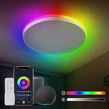 Anten Alexa LED Deckenlampe | 24W WLAN Farbwechsel Deckenleuchte mit Fernbedienung | RGB Kaltweiß Warmweiß Dimmbar | Steuerbar via App | Smart Lampe für für Wohnzimmer, Schlafzimmer [Energieklasse F]