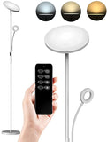 Anten København| Stehlampe LED Dimmbar 30W Deckenfluter mit Verstellbare 5W Leselampe,Touch Stehleuchte,Modern Standleuchte ,für Wohnzimmer Schlafzimmer Büro,Silber-Grau