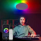 Anten Alexa LED Deckenlampe | 24W WLAN Farbwechsel Deckenleuchte mit Fernbedienung | RGB Kaltweiß Warmweiß Dimmbar | Steuerbar via App | Smart Lampe für für Wohnzimmer, Schlafzimmer [Energieklasse F]